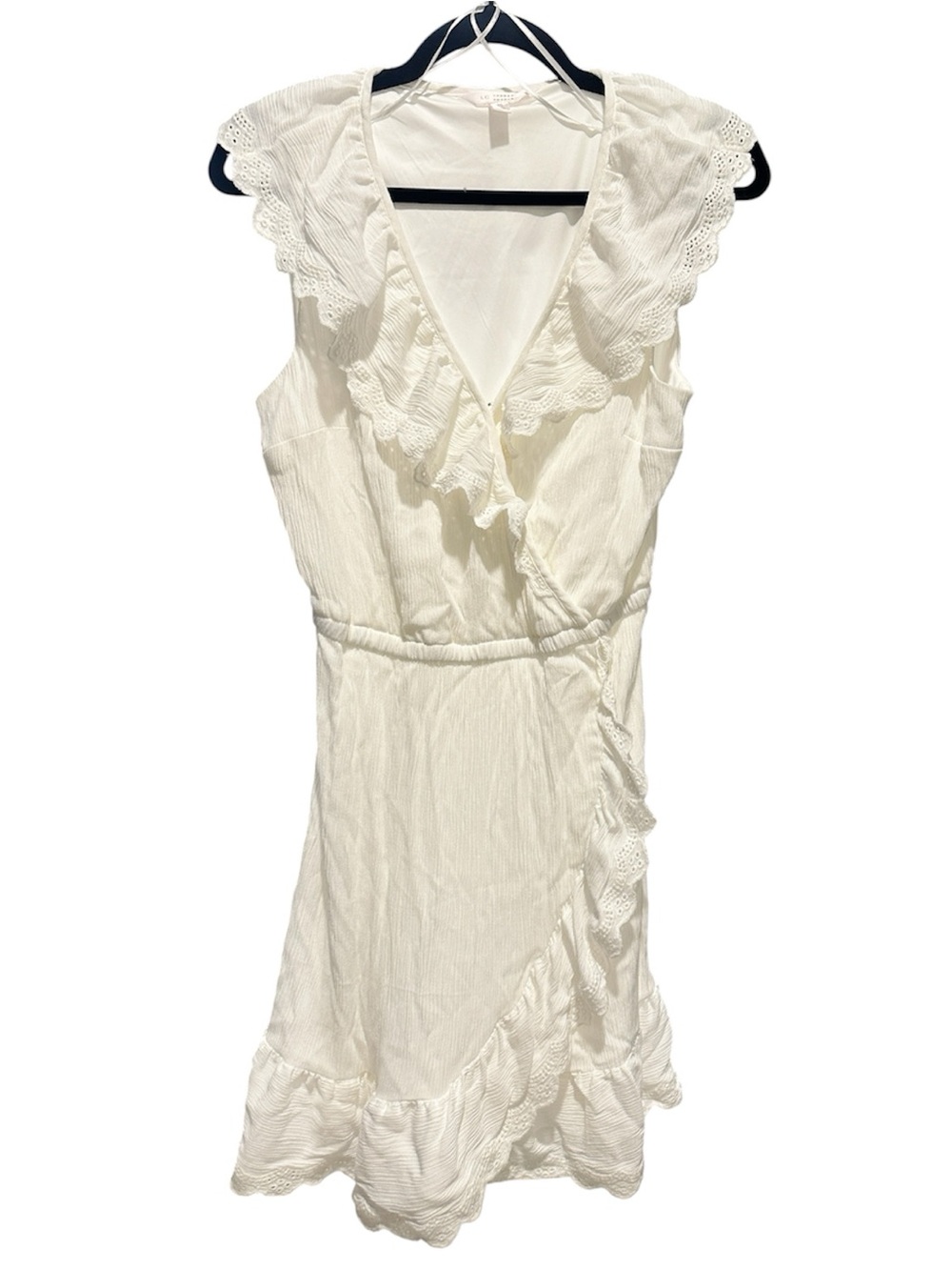 Lauren Conrad White Ruffle Wrap Dress